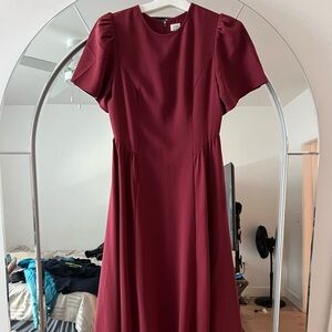 Aritzia Rich Red Midi Dress
